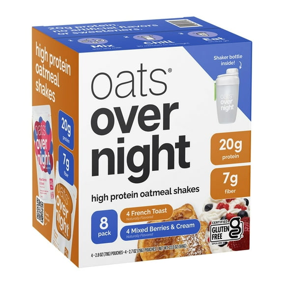 Oats Overnight High Protein Oatmeal Shake Variety Pack, 8 pk.
