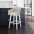 thumbnail image 7 of HH2 Home Upholstered Barrel Back Wood Adjustable Height Swivel Bar Stool, 7 of 19