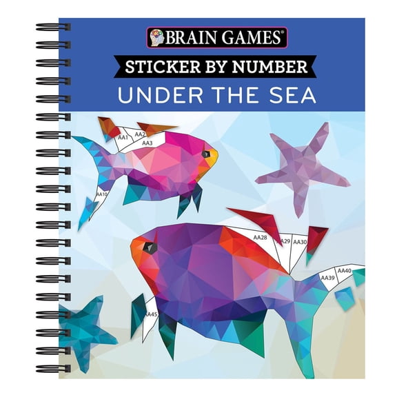 Brain Games - Sticker by Number: Under the Sea by Brain Games, Spiral Bound
