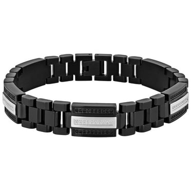 0.81CT. TW. Black & White Diamond Bracelet in Stainless Steel