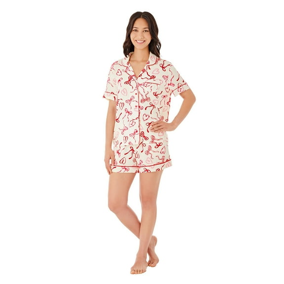 Member's Mark Women's Valentines Notch Collar Pajama Set