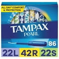 thumbnail image 1 of Tampax Pearl Tampons Trio Pack, Unscented, Light, Regular & Super, 86 ct., 1 of 8
