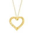 thumbnail image 1 of Open Heart Diamond Cut Pendant Necklace in 14K Gold, 1 of 5