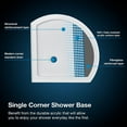 thumbnail image 9 of Breeze 38” x 38” x 77” Corner Shower Kit with Clear Glass, Walls, Base and Hardware, 9 of 19