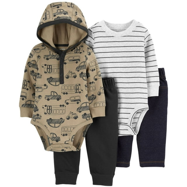 Carter's Boys 4 Piece Bodysuit Pant Set