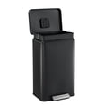 thumbnail image 2 of Simpli-Magic Fluted Edge 13 Gallon (50L) Rectangular Step Trash Can, Hands-Free Soft-Close Lid, Premium Fingerprint-Resistant Finish for Kitchen and Recycling, Black, 2 of 4