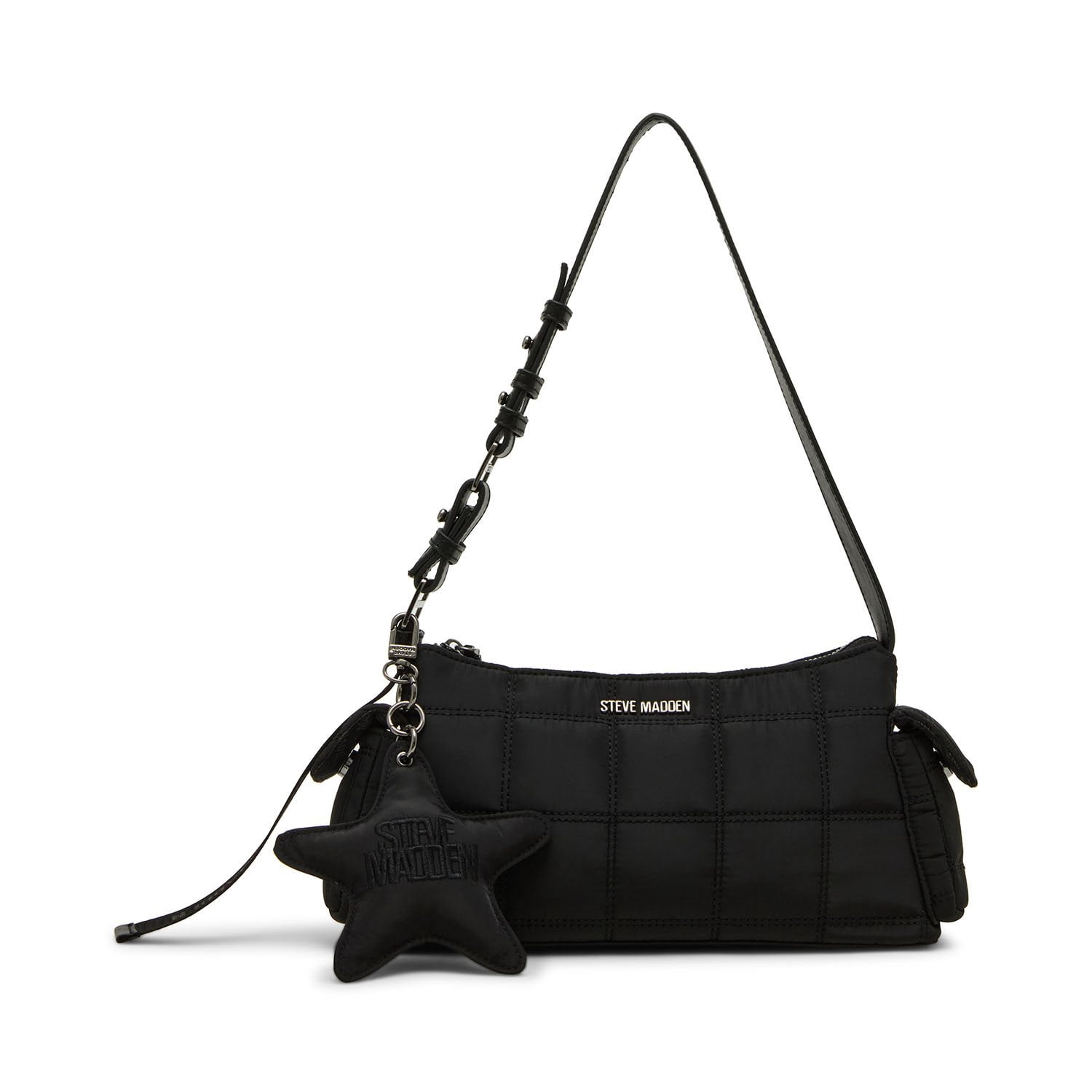 Steve Madden Black Quilted Floral Shoulder Bag with Gold Hardware COLETTE Bag Black/Gold Quilted Chain Shoulder Handbag  main image 3