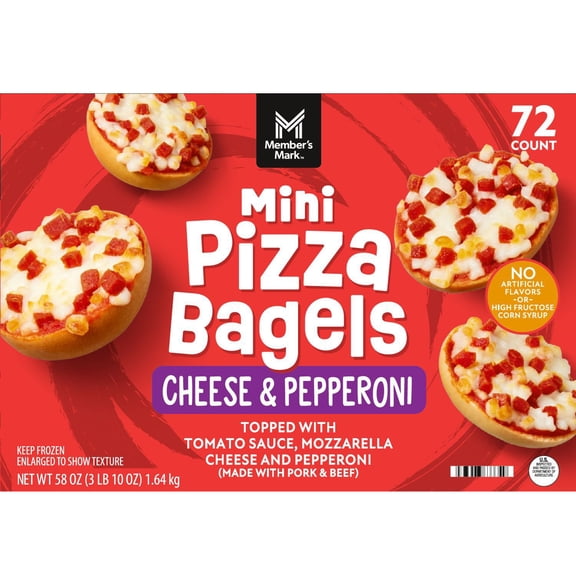 Member's Mark Cheese and Pepperoni Mini Pizza Bagels, 72 ct.