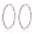thumbnail image 1 of Lab Created Gemstone Huggie Hoop Earrings in Sterling Silver, 1 of 6