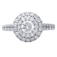 thumbnail image 1 of 1.71 CT. TW. Round Cut Diamond Double Halo Ring in 14K White Gold (I, I1), 1 of 5