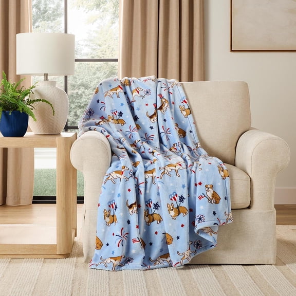 Member's Mark Red, White & Blue Lounge Throw Collection, 60" x 70"