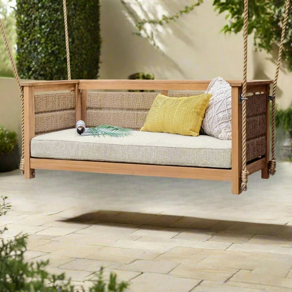Cambridge Casual Salinas Teak Wicker Porch Swing