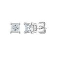 thumbnail image 1 of 0.72 CT. T.W. Princess Cut Solitaire Diamond Stud Earrings in 14K Gold, 1 of 8