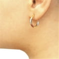 thumbnail image 3 of Diamond Cut Hoop Earrings in 14K Tri-Gold, 3 of 5