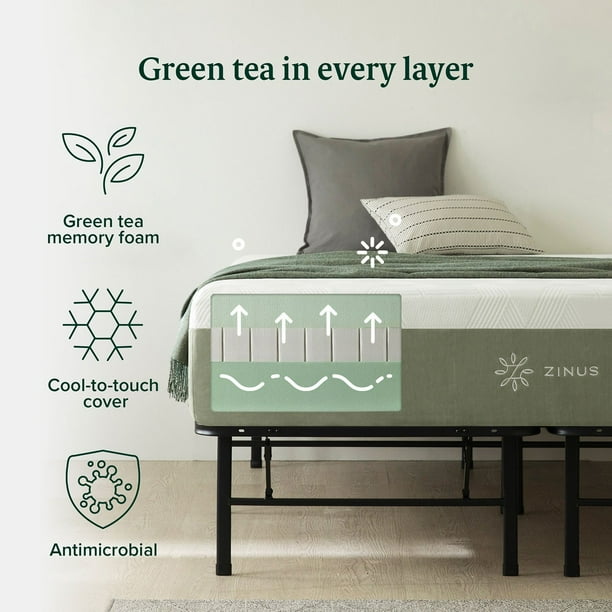 ZINUS Night Therapy 12” Cooling Memory Foam Mattress Set with