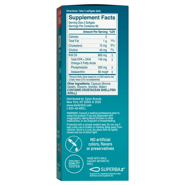 Kori Pure Antarctic Krill Oil Multi-Benefit Omega-3 800 mg