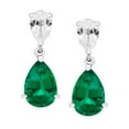 thumbnail image 4 of Pear Cut Lab Gemstone Earring and Necklace Set in Sterling Silver, 4 of 7