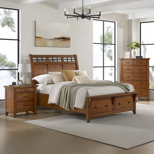 Society Den Joseph Sleigh Storage Bedroom Set, Assorted Sizes and Sets