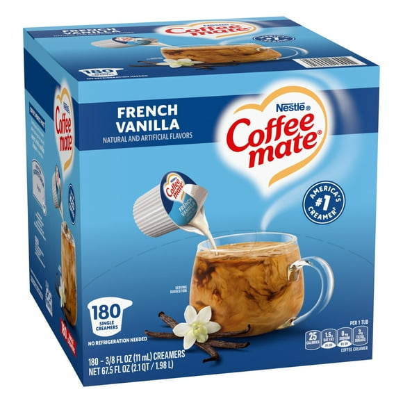 Nestle Coffee-Mate Coffee Creamer Liquid Creamer Singles, French Vanilla, 180 ct.