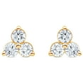 thumbnail image 1 of 0.30 CT. T.W. Round Cut Three Stone Diamond Stud Earrings in 14K Gold, 1 of 5