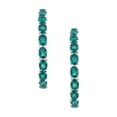 thumbnail image 3 of Oval Cut Gemstone Inside Out Hoop Earrings in Sterling Silver, 3 of 4