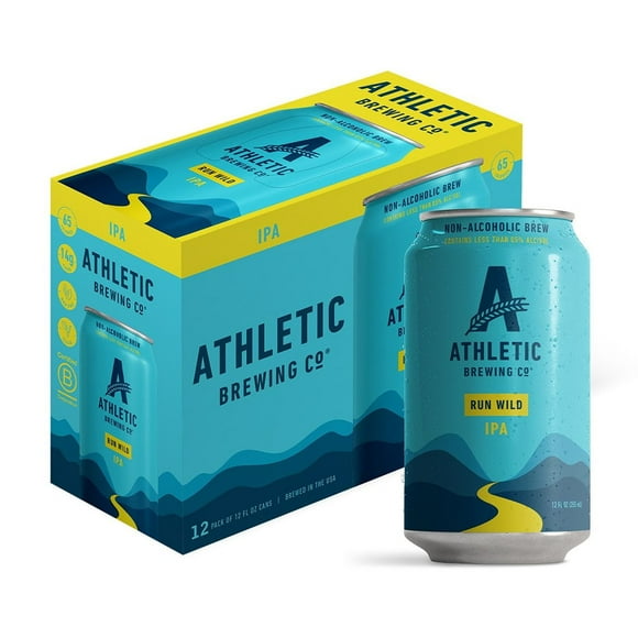 Athletic Brewing Run Wild IPA Non-Alcoholic Ale Beer, 12 fl. oz. can, 12 pk.