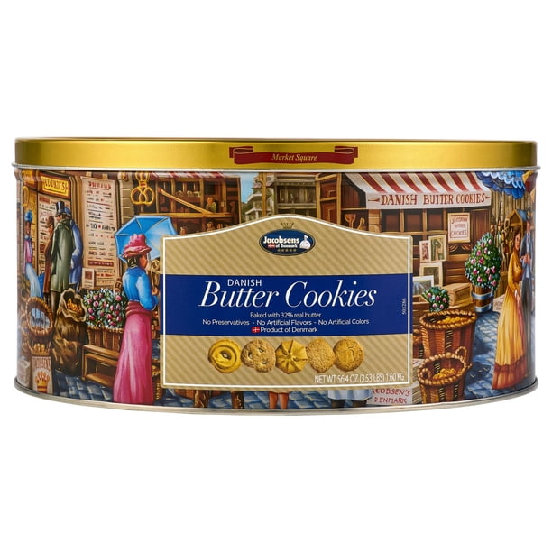 Jacobsens Original Premium Danish Butter Cookie Tin, 3.5 lbs