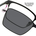 thumbnail image 5 of Callaway CA103 Clip-On Sunglasses, Two-Tone Black, 5 of 6