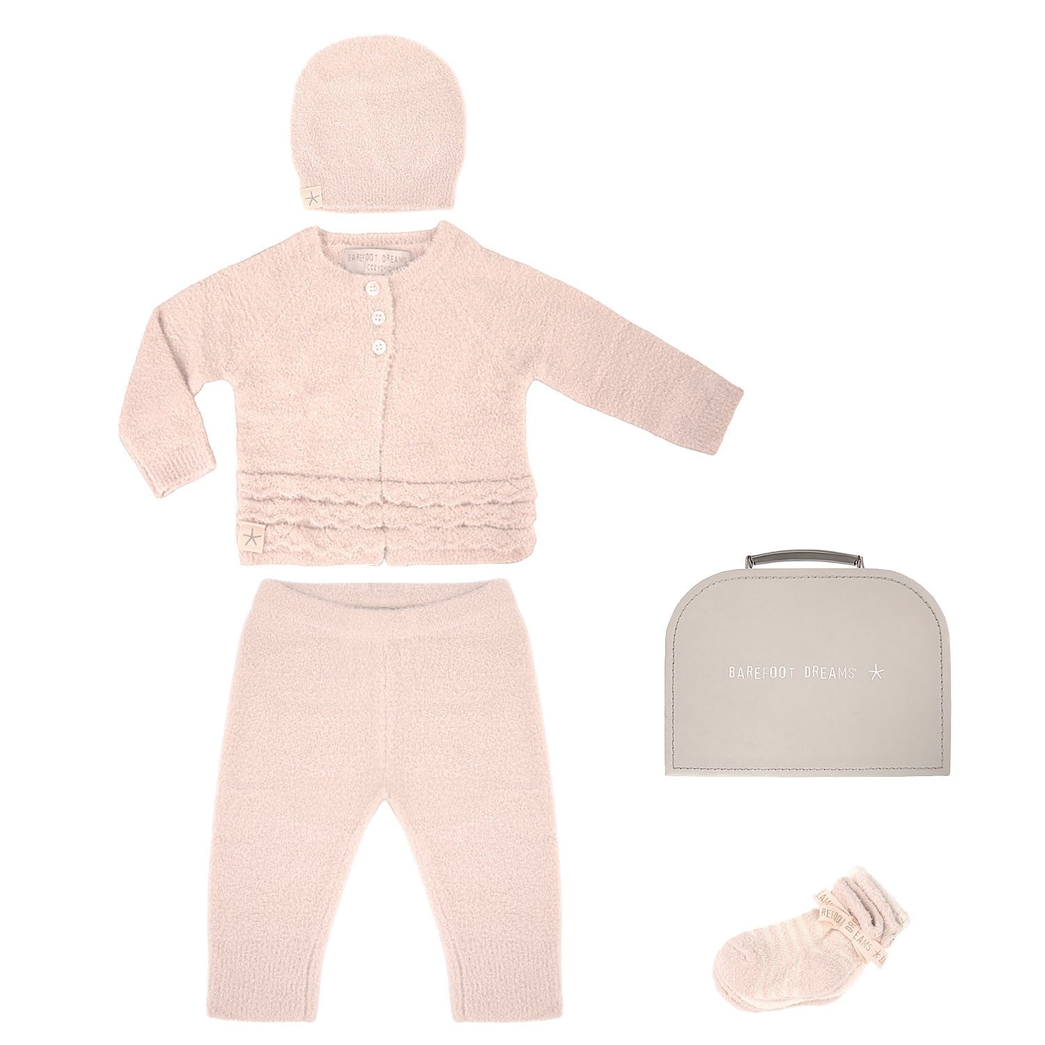 Barefoot Dreams CozyChic Lite Girls Heirloom Newborn Set