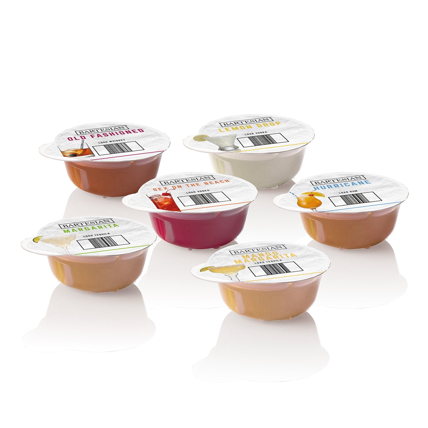 Bartesian Cocktail Mixer Capsules, Variety Pack of 30, Includes 6