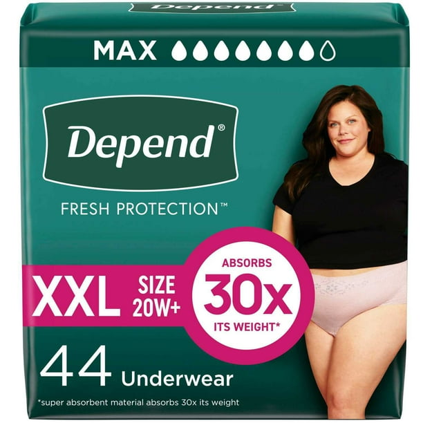 Depend Fresh Protection Incontinence Underwear for Women, XXL, 44 ct. -  Samsclub.com