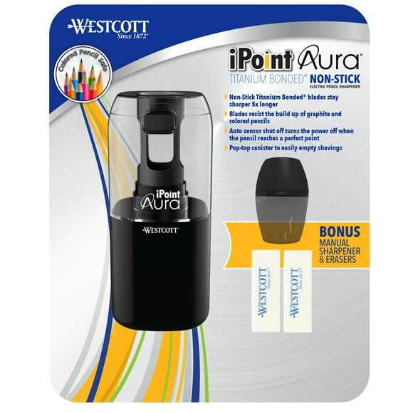 Westcott iPoint Aura Ti Nonstick Electric Pencil Sharpener
