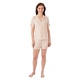 thumbnail image 1 of DreamMark Women's 2-Piece Short Sleeve and Short Notch Collar Pajama Set, 1 of 10