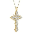 thumbnail image 2 of Baguette and Round Cut Diamond Cross Pendant Necklace in 14K Gold, 2 of 6