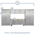 thumbnail image 2 of Seville Classics UltraHD 8-Piece Steel Garage Cabinet Storage Set With Rolling Workbench, 14 Feet Wide, 2 of 21