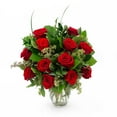 thumbnail image 1 of Member's Mark Red Roses and Greenery Vase Arrangement, choose stem count, 1 of 4