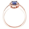 thumbnail image 4 of Oval Cut Gemstone and 0.15 CT. T.W. Halo Diamond Ring in 14K Gold, 4 of 6