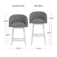 thumbnail image 4 of HH2 Home Upholstered Barrel Back Wood Adjustable Height Swivel Bar Stool, 4 of 20