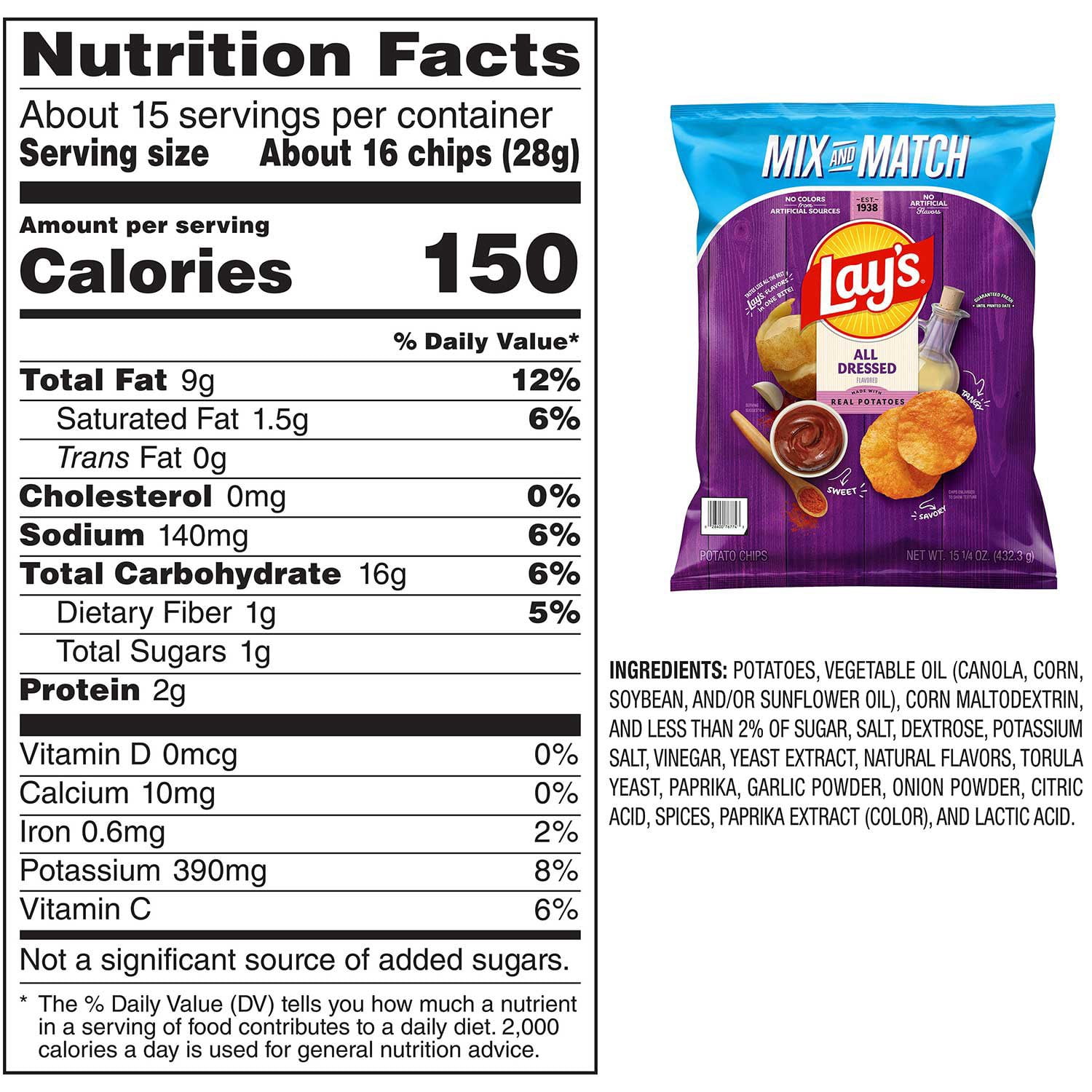 Lay's All Dressed Potato Chips, 15.25 oz. - Samsclub.com Lay's All Dressed Potato Chips, 15.25 oz. - Samsclub.com