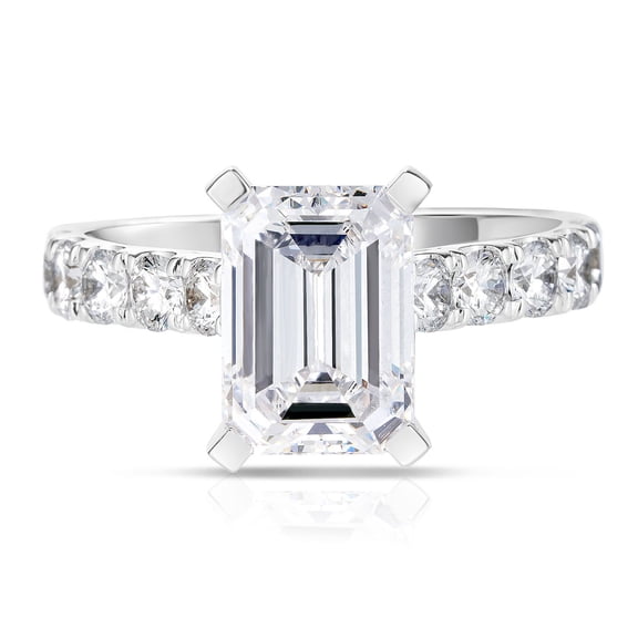 Lab Created Emerald Cut Diamond Ring