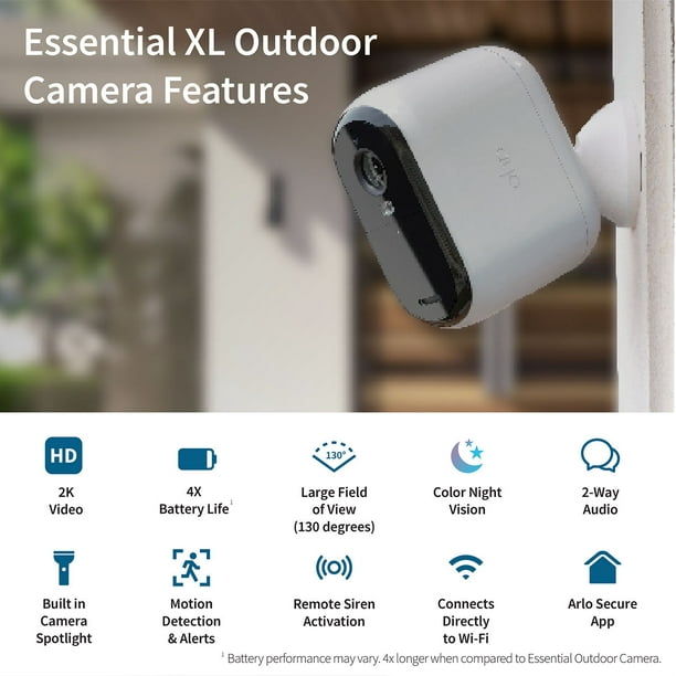 Arlo Essential XL Wireless HD Camera (2nd Gen), 3 pk
