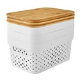 thumbnail image 2 of Member's Mark Multipurpose Vented Storage Bins with Bamboo Lids, Set of 3 (White), 2 of 3