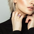 thumbnail image 6 of Emerald Cut Multi-Gemstone Semi-Eternity Ring in Sterling Silver, 6 of 6