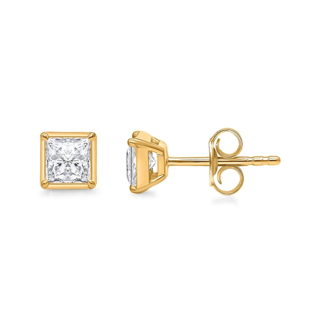 Lab Created Fancy Cut Diamond Stud Earrings in 14K Gold