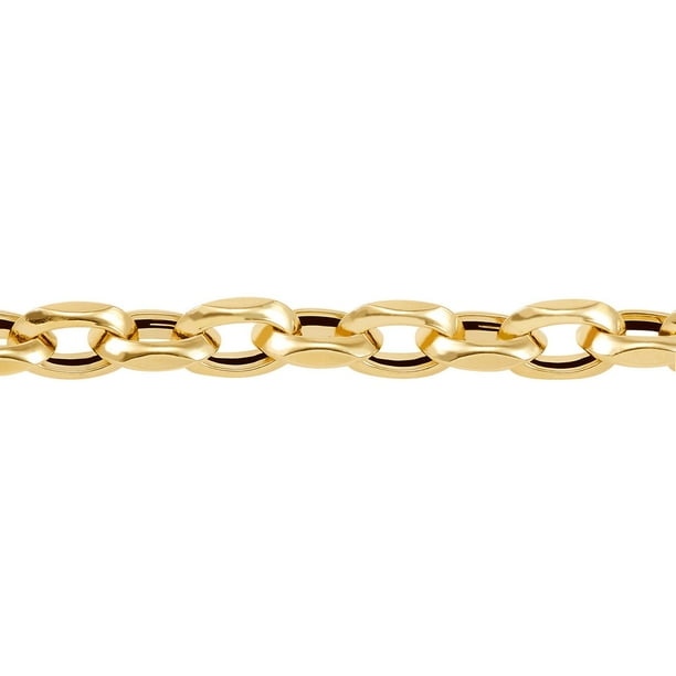 Oval Link Rolo Chain Bracelet in 14K Gold