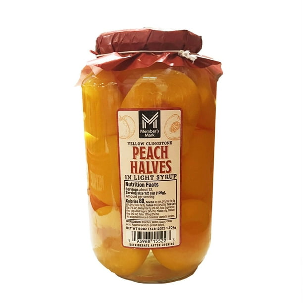 Member's Mark Yellow Clingstone Peach Halves in Light Syrup, 60 oz