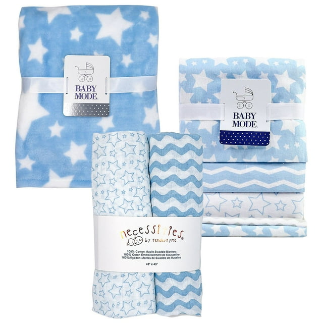 Baby Mode 7 Piece Baby Blanket Bundle, Choose Color