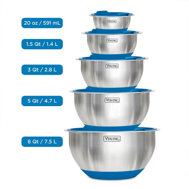 lssa❣️細身翡翠バングル＆ウルウル極上オパールリングセット Viking 10-Piece Stainless Steel Mixing, Prep and Serving Bowl Set