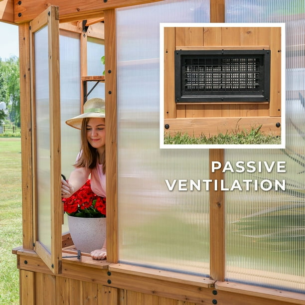 Backyard Discovery 11' x 7' Modern Cedar Greenhouse - DIY