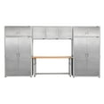 thumbnail image 1 of Seville Classics UltraHD 8-Piece Steel Garage Cabinet Storage Set w/ Height Adjustable Workbench, 14 Feet Wide, 1 of 13